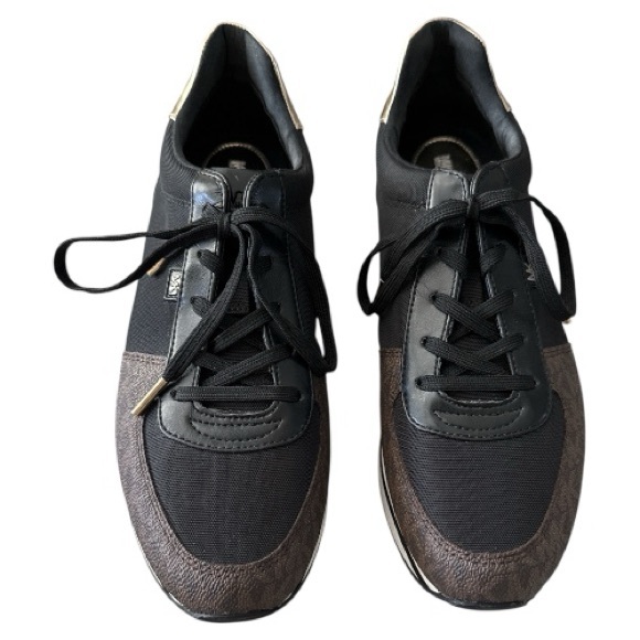 Michael Kors Monique platform signature print logo fashion sneakers trainers 10 - Picture 3 of 4